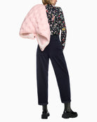 Marc Cain Ruma O-Shape Relaxed Fit Cord Trousers in Navy back view