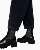 Marc Cain Ruma O-Shape Relaxed Fit Cord Trousers in Navy cord texture detail