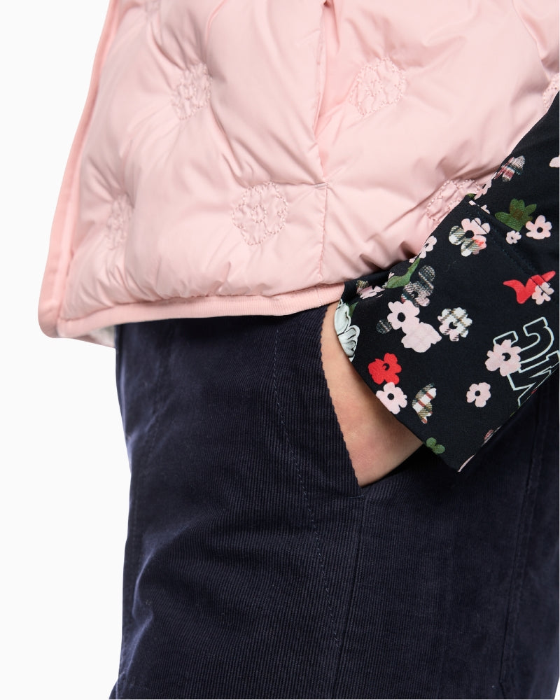 Marc Cain Ruma O-Shape Relaxed Fit Cord Trousers in Navy pocket detail