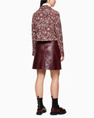 Back view showing straight cut and collar detail