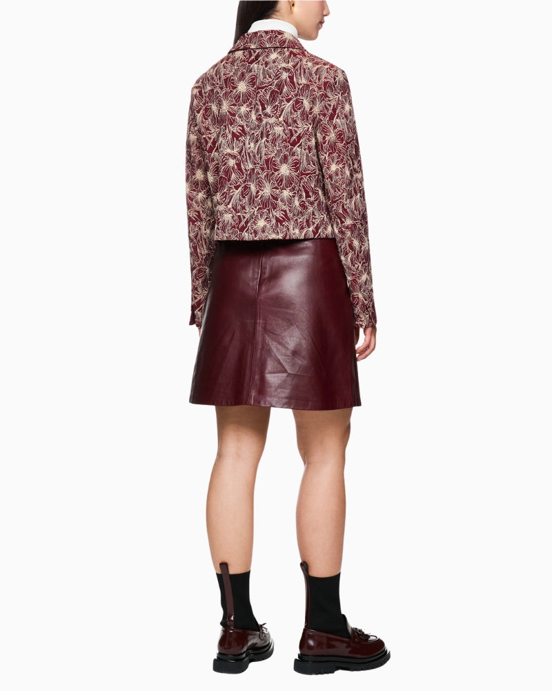 Back view showing straight cut and collar detail