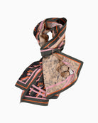 Marc Cain Silk Scarf with Mixed Print in Khaki folded view