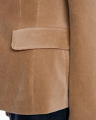 Marc Cain Soft Fine Corduroy Blazer in Camel corduroy pocket detail