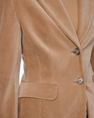 Marc Cain Soft Fine Corduroy Blazer in Camel corduroy texture detail