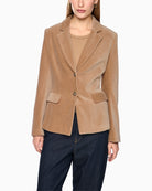 Marc Cain Soft Fine Corduroy Blazer in Camel front view