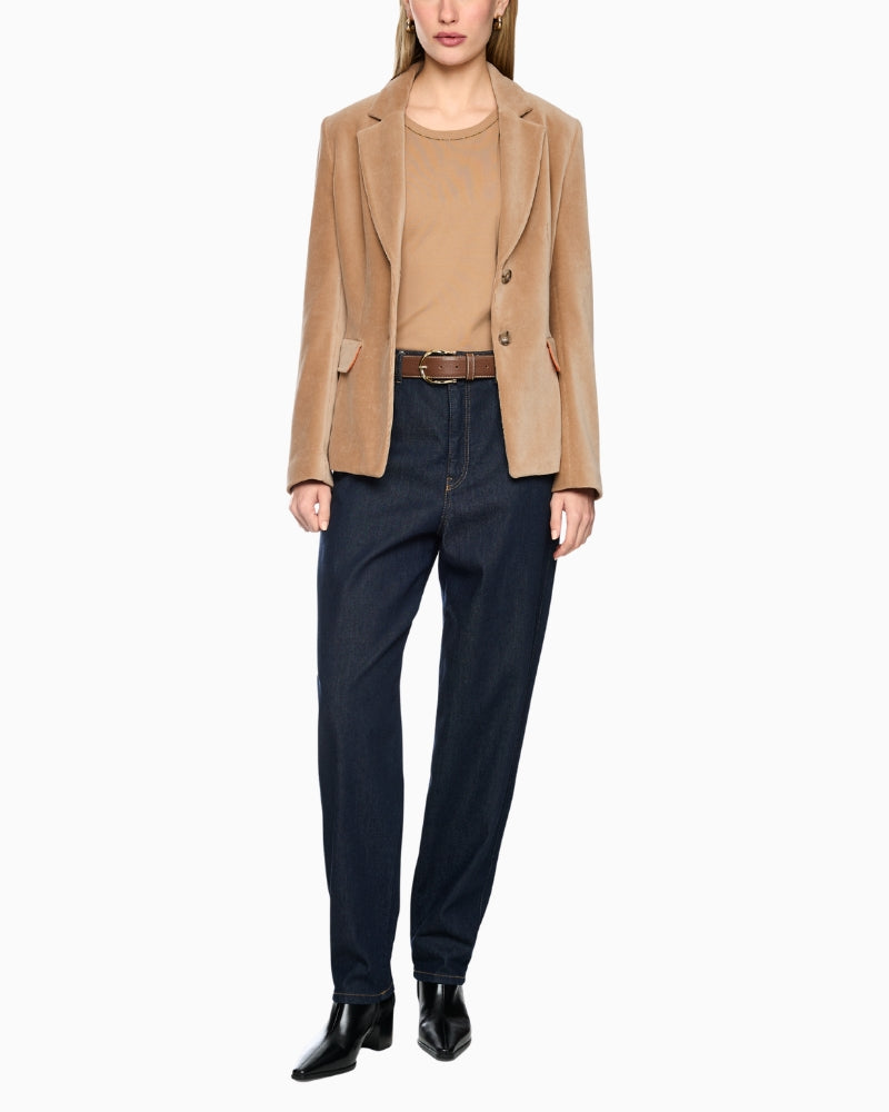 Marc Cain Soft Fine Corduroy Blazer in Camel styled view