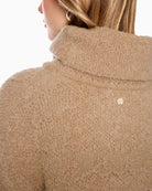 Marc Cain Soft Turtleneck Jumper in Camel back logo detail