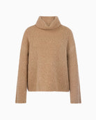 Marc Cain Soft Turtleneck Jumper in Camel knit texture detail