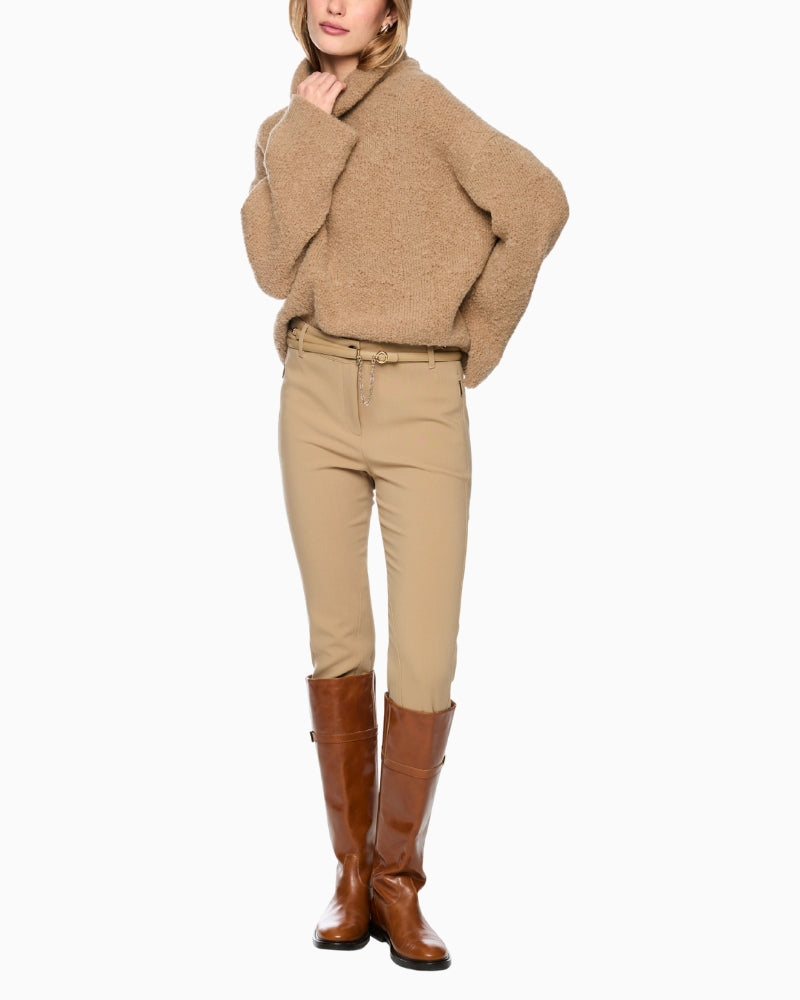 Marc Cain Soft Turtleneck Jumper in Camel styled view