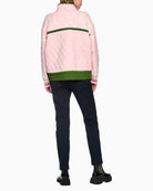 Marc Cain Trekking Jumper with Stand-Up Collar in Pale Pink back view