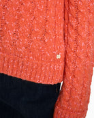 Marc Cain Two-Tone Cable Knit Jumper in Orange logo detail