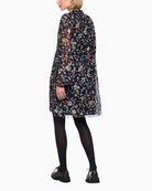 Marc Cain Viscose Dress with All-Over Print in Navy back view