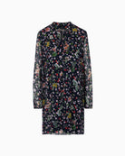 Marc Cain Viscose Dress with All-Over Print in Navy floral print detail