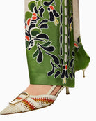 Marc Cain WARRI flowing trousers ecru print detail