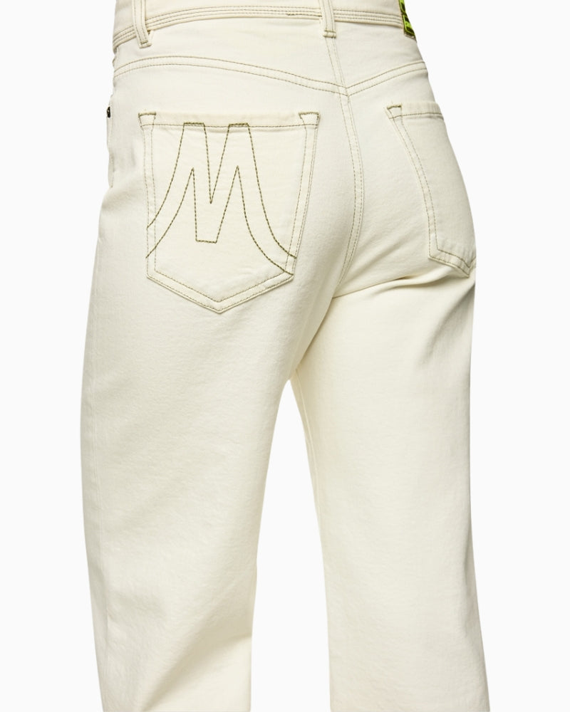 Close-up of embroidered back pocket on WIGAN trousers