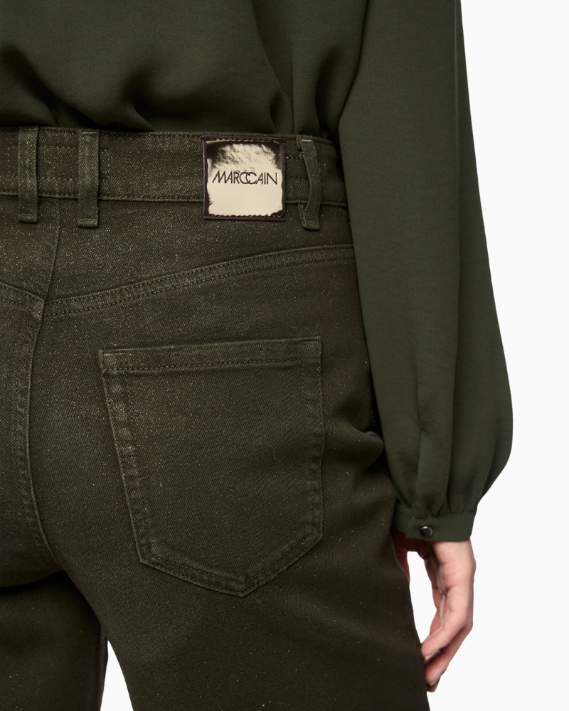Marc Cain Warri Jeans in Khaki back pocket view