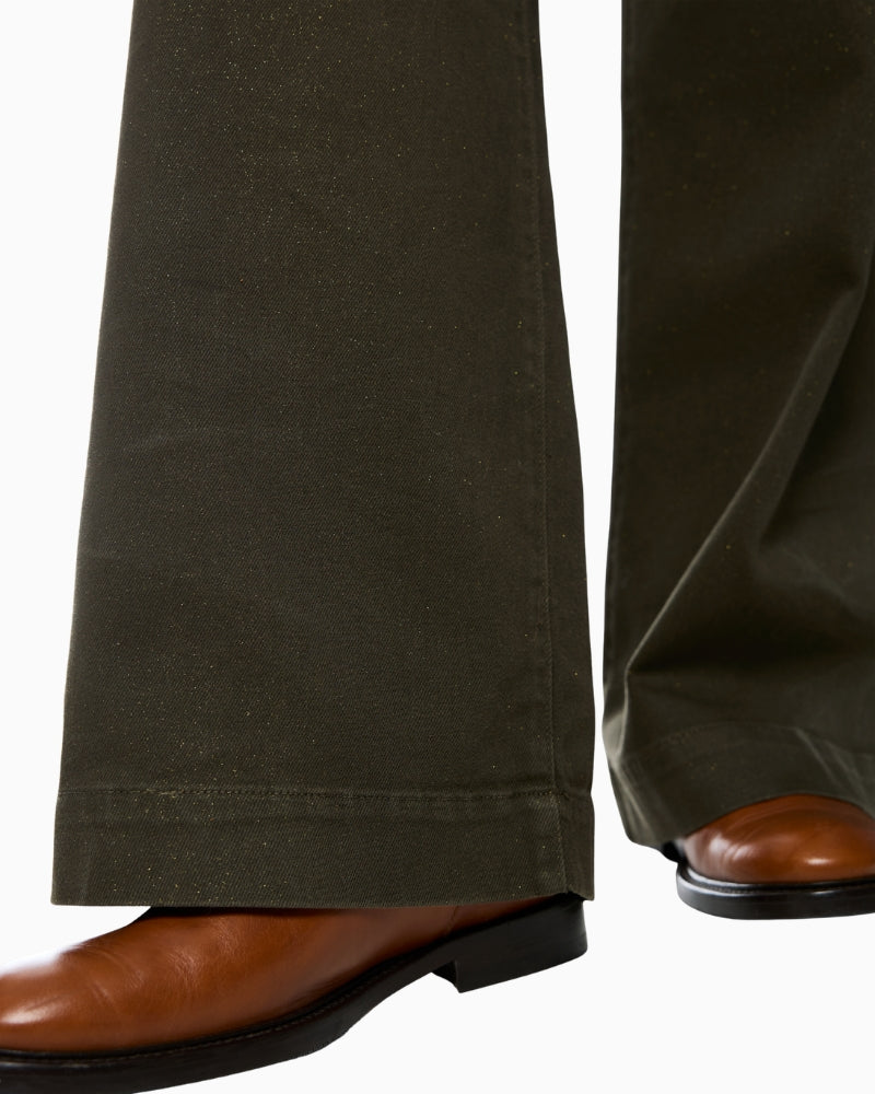Marc Cain Warri Jeans in Khaki flare detail