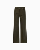Marc Cain Warri Jeans in Khaki shimmer coating detail