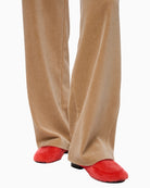Marc Cain Wukari Fine Corduroy Trousers in Camel corduroy leg detail
