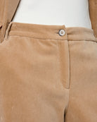 Marc Cain Wukari Pant in Camel high waistband detail
