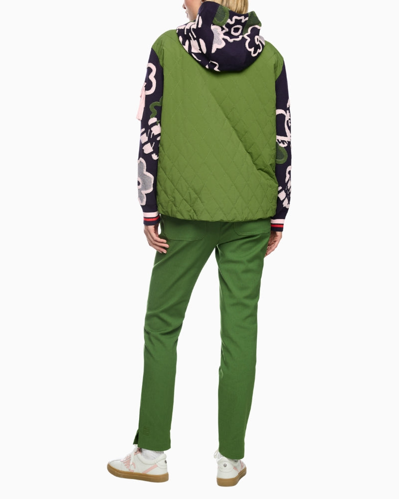 Marc Cain Zip Up Cardigan with Hood in Navy back view