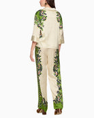 Marc Cain blouse leopard hibiscus print back view
