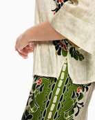 Marc Cain blouse leopard hibiscus print side view