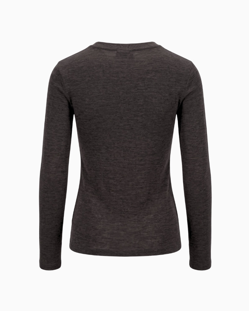 Max Mara Wool and Silk Gauze Jersey T-Shirt in brown back view