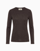 Max Mara Wool and Silk Gauze Jersey T-Shirt in brown front view