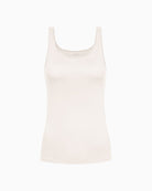 Champagne-coloured tank top by Mey with wide straps and seamless finish