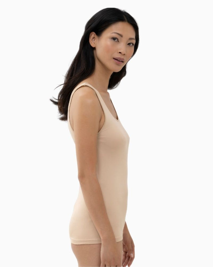 Side view of Skin tank top by Mey with wide straps and smooth finish