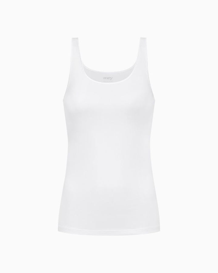 White tank top by Mey with wide straps and smooth finish