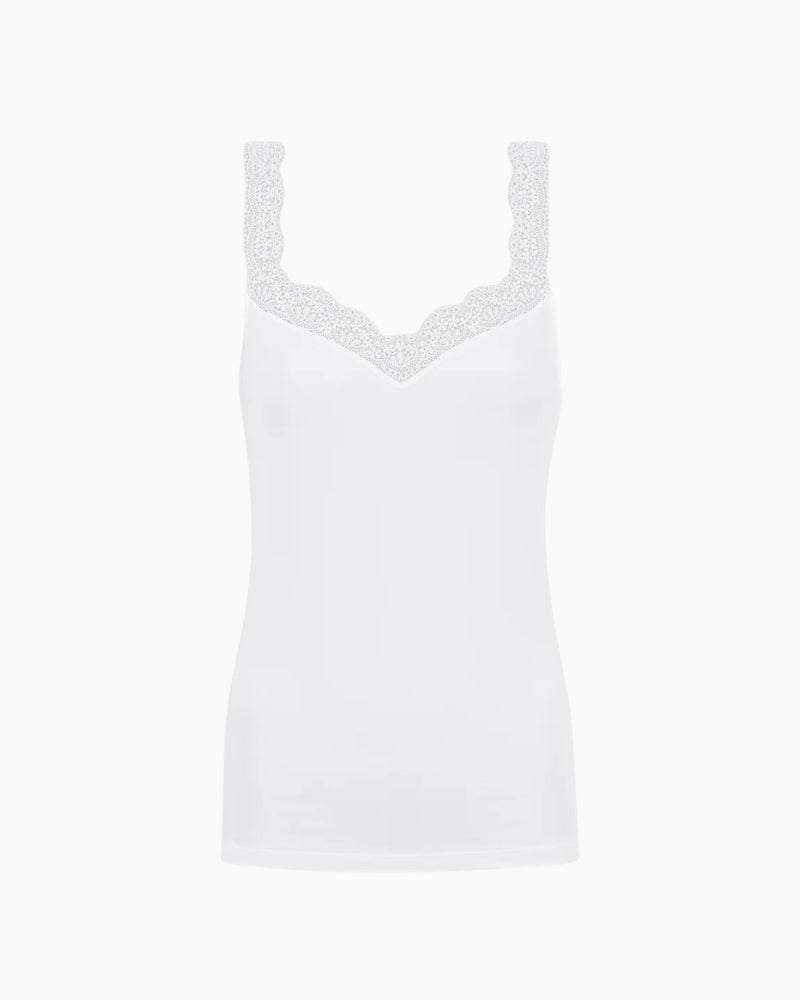 Mey Emotion Elegance Camisole in white V-neck lace detail