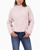 Monari chenille knit jumper in soft pink with pearl stitch texture