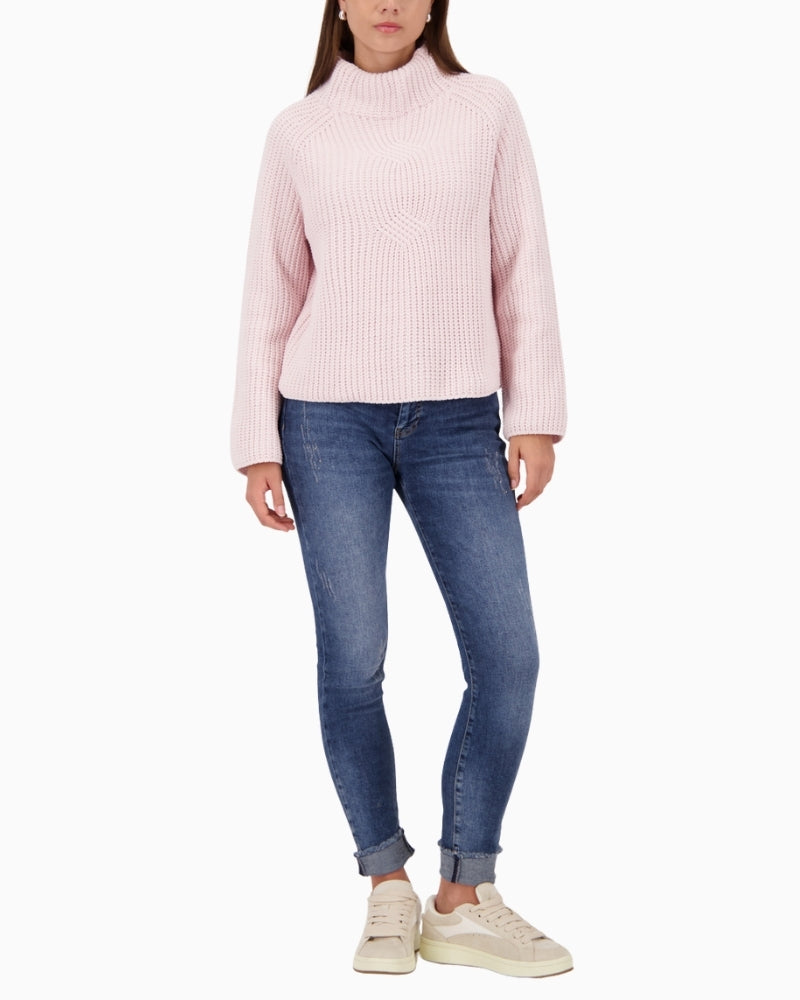 Long sleeve chenille sweater by Monari, ideal for cosy layering