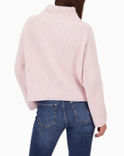 Back view of soft pink chenille jumper with regular fit