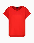 Monari cotton T-shirt red front view laid flat – Áines Boutique