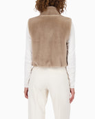 Back view of Monari women’s faux fur vest showing regular fit and plush fabric