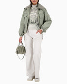 Monari long sleeve jumper with dropped shoulders and modern neckline