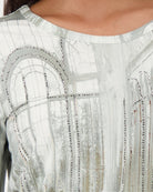 Close-up of artistic gallery print and sparkle accents