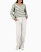 Elegant long sleeve jumper by Monari in soft wool blend with sparkle