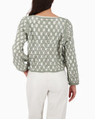 Back view of Monari cornely knit showing soft fabric and shape
