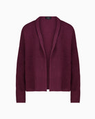 Monari Bordeaux knit throw with shawl collar and ribbed structure