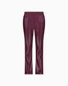 Monari straight-leg leather look trousers with elastic waistband