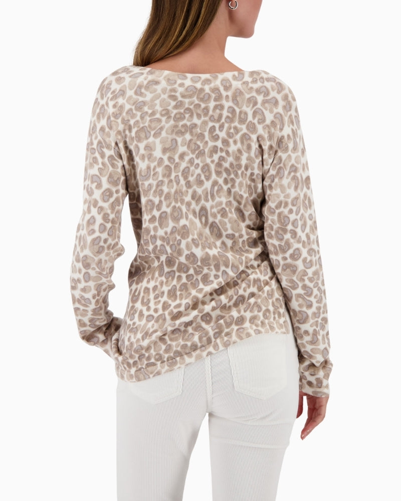 Back view of Monari Leo jumper in neutral beige
