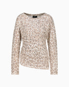 Front view of Monari sweater showing subtle animal-inspired design