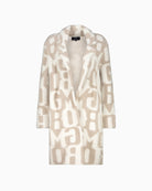 Monari letter print jacket with fluffy texture and lapel collar