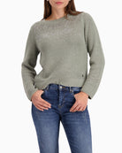 Monari knit jumper with lettering pattern and Lurex shimmer