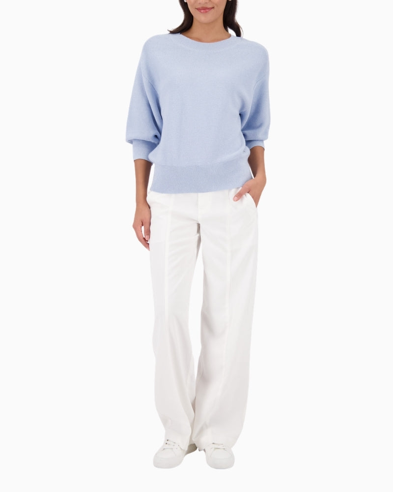 Monari lurex knit jumper, woman wearing front view – Áines Boutique