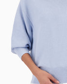 Monari lurex knit jumper ribbed hem and cuff detail close-up – Áines Boutique